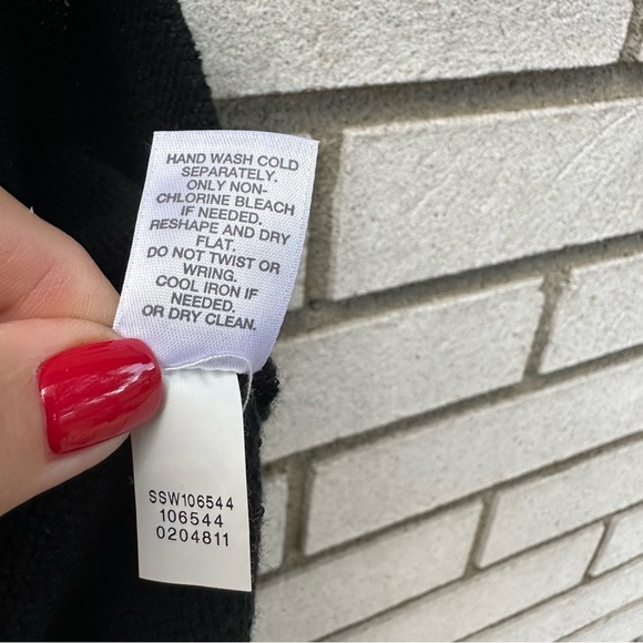 J. Jill Black Sequin Long Sleeve Round Neck Knit Sweater Swiftie - Picture 6 of 8